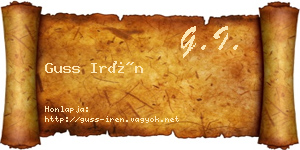 Guss Irén névjegykártya